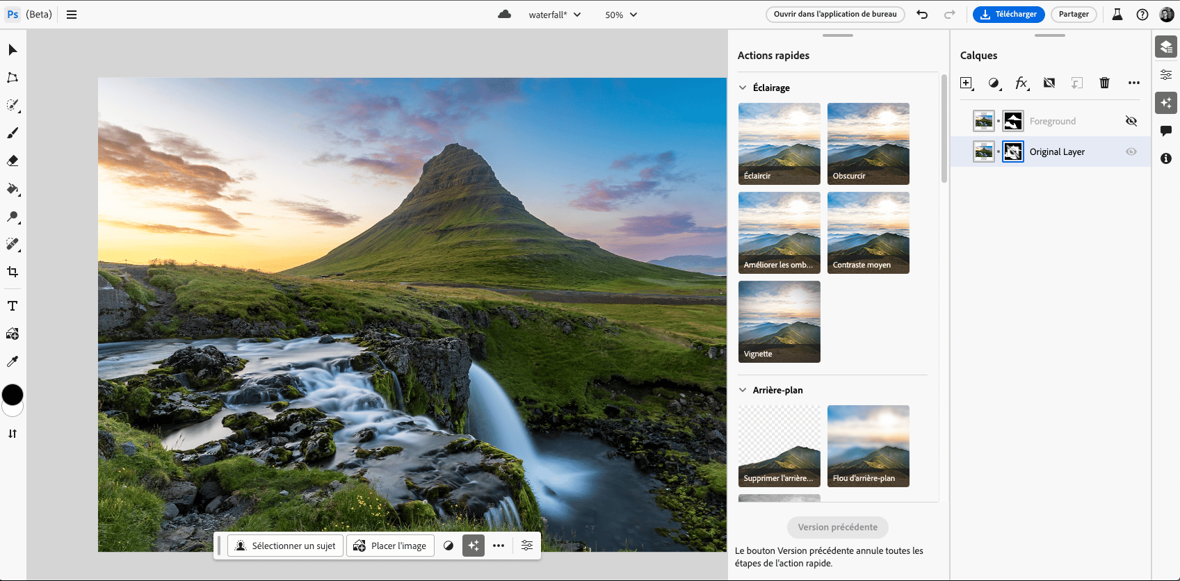 La version Web de Photoshop, accessible depuis n'importe quel navigateur.