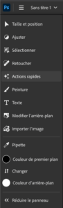 Barre d'outils de la version Web de Photoshop